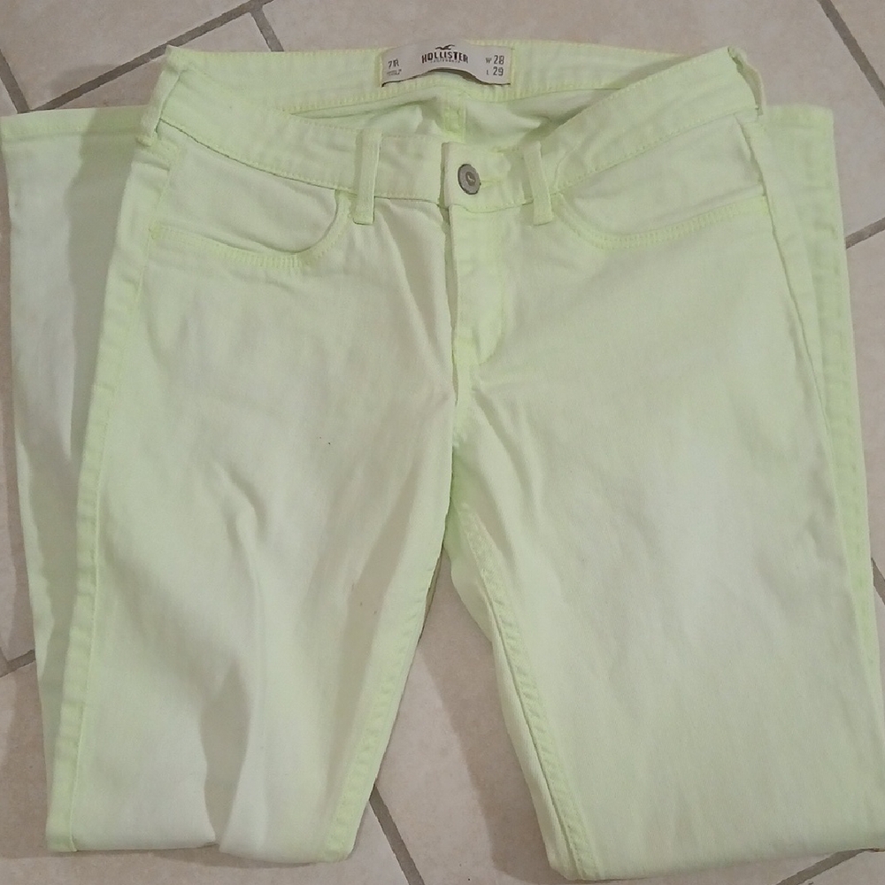 HOLLISTER Womens Size 28 Neon Yellow SkinnyDenim Jeans